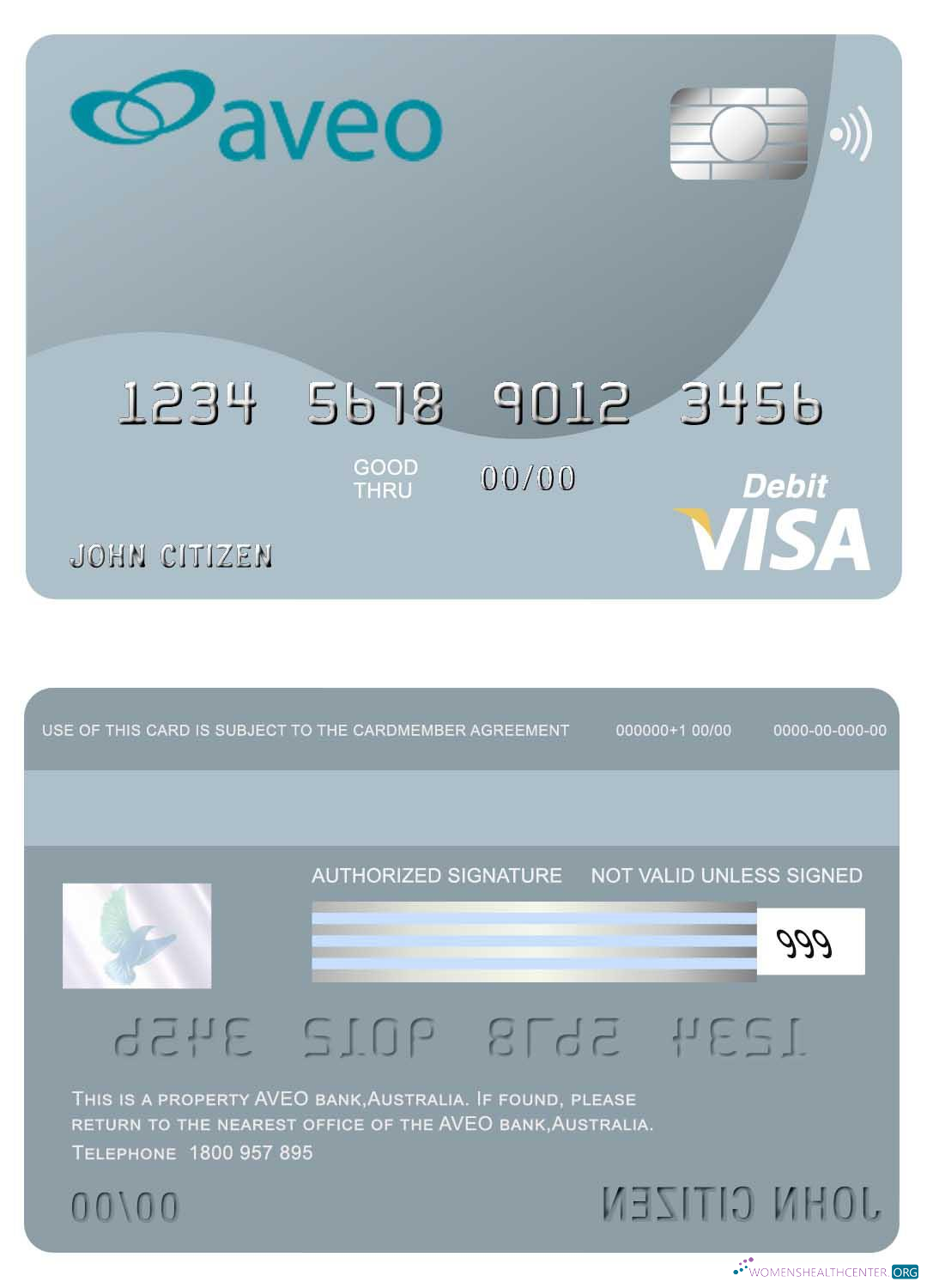 Download Australia Aveo bank visa card Photoshop template